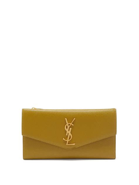 green ysl wallet